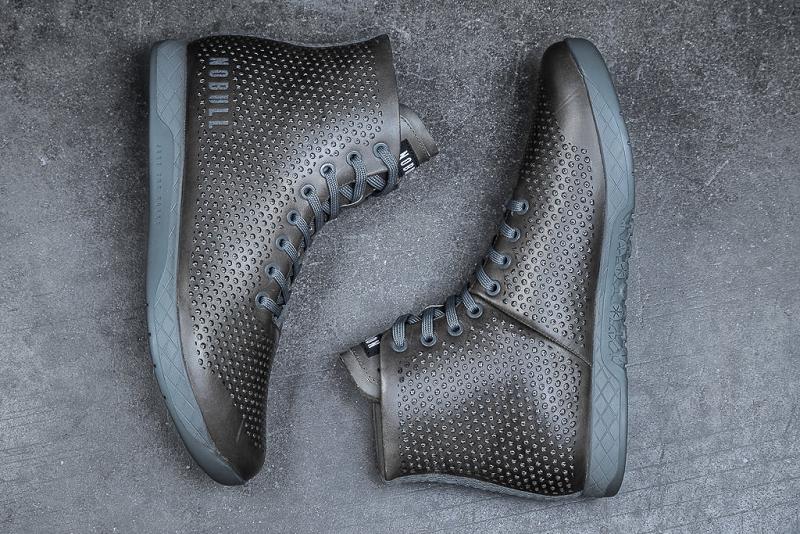 Nobull High-Top Nordic Leather Women's Trainers Grey | USA A1885H